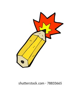 desenho animado de lápis mágico explosivo