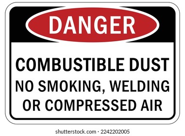 Explosive material and combustible dust hazard sign and labels