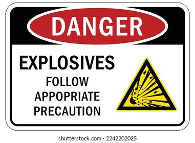Explosive material and combustible dust hazard sign and labels