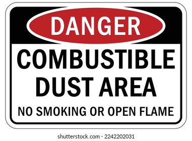 Explosive material and combustible dust hazard sign and labels