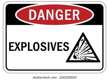 Explosive material and combustible dust hazard sign and labels