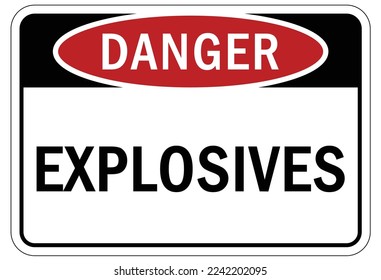 Explosive material and combustible dust hazard sign and labels