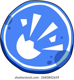 Sinal de perigo de material explosivo no Círculo Azul 