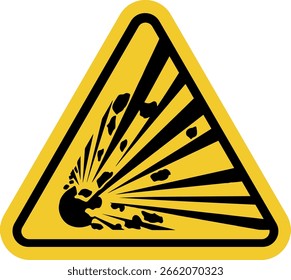 Explosive Material Hazard Warning Sign Vector Illustration Isolated on White Background