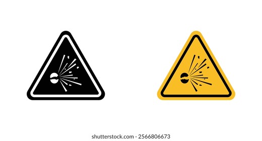 Explosive materials hazard signssign vector pack for apps and web UI designs