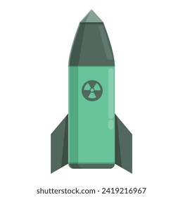Explosive nuclear bomb icon cartoon vector. Danger nuke. City war