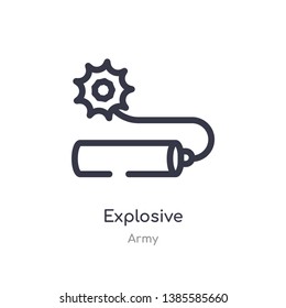 explosive outline icon. isolated line vector illustration from army collection. editable thin stroke explosive icon on white background