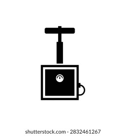 Explosive plunger detonator box vector icon