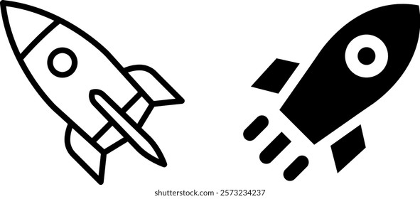 Explosive Rocket Vector Icon Set