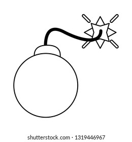 explosive round bomb symbol black and white