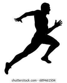 explosive running muscular sprinter runner black silhouette