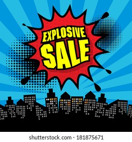 Explosive sale design, vector illustration