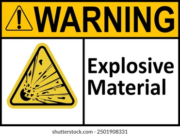Señal explosiva. Advertencia de peligro cerca de almacenes y contenedores con explosivos. Señal de advertencia de explosivos. Peligro para la vida. Precaución, material explosivo. Trabajo de laboratorio.