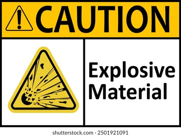 Señal explosiva. Advertencia de peligro cerca de almacenes y contenedores con explosivos. Señal de advertencia de explosivos. Peligro para la vida. Precaución, material explosivo. Trabajo de laboratorio.