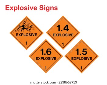 Explosive Signs - Fire Extinguisher Triangle Signs, Explosive, flammable material, protection sign