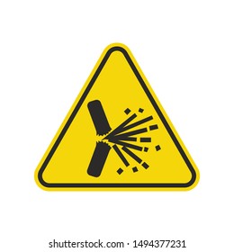 Explosive Sparks Sign Isolated On White Background. Yellow Triangle Warning Symbol Simple, Flat, Vector, Icon You Can Use Your Website Design, Mobile App Or Industrial Design. Vector Illustration