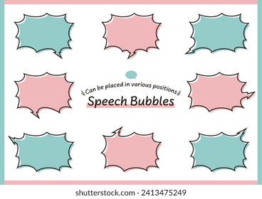 Explosive speech bubbles with a wide variety of horn orientations and can be placed in various positions. 