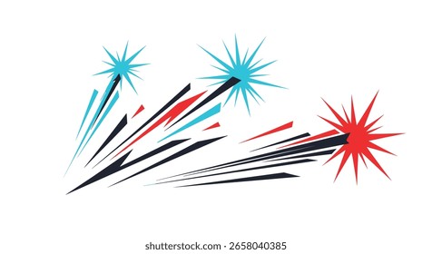 Explosive Starbursts of Color and Light Create a Dynamic Celebration Atmosphere