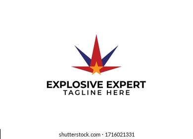 explosive stars master logo vector design with simple, unique, elegant and modern styles on white background