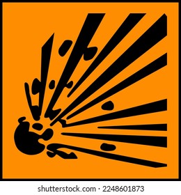 Signo de símbolo explosivo, Ilustración vectorial, Aislar en la etiqueta de fondo blanco. EPS10