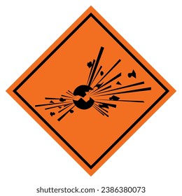 Signo de símbolo explosivo, Ilustración vectorial, Aislar en la etiqueta de fondo blanco. EPS10