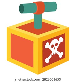 Explosive TNT detonator box isolated vector illustration danger