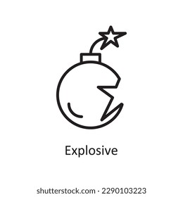 Explosive Vector Outline icon Design illustration. Gaming Symbol on White background EPS 10 File