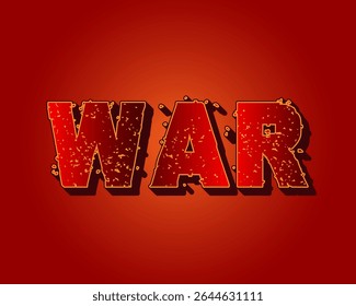 Explosive WAR 3D Text Effect with Fire Sparks on Red Background

