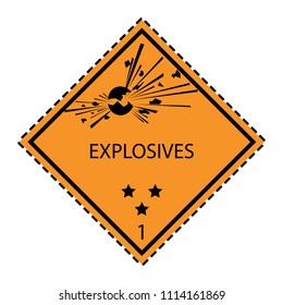 Explosives Label for Transportation of Hazardous Materials Class 1.