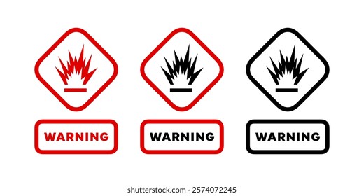 Explosives signs. Explosives danger signs