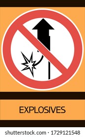 Explosivos.Artículos prohibidos.Signo.
Signo redondo, colores informativos, planos, rojos, negros y amarillos.