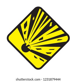 explotion object, caution sign icon vector, modern concept, simple design, avoid and danger symbol