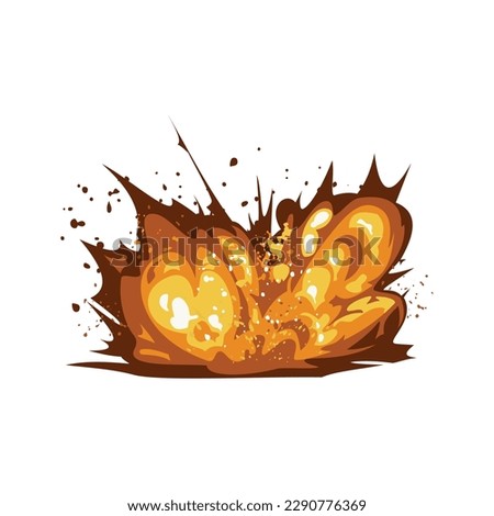 explotion smoke fire cartoon illustration