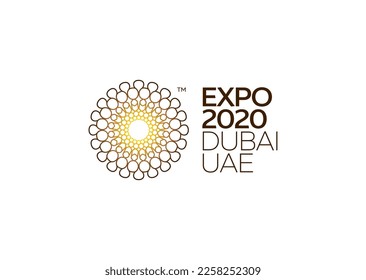 Expo 2020 logo Dubai in United Arab Emirates Vector illustration.