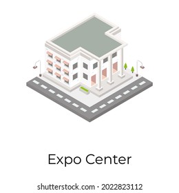 Ein Expo-Center-Icon zum isometrischen Vektordownload