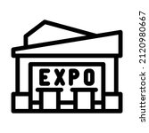 expo center line icon vector. expo center sign. isolated contour symbol black illustration