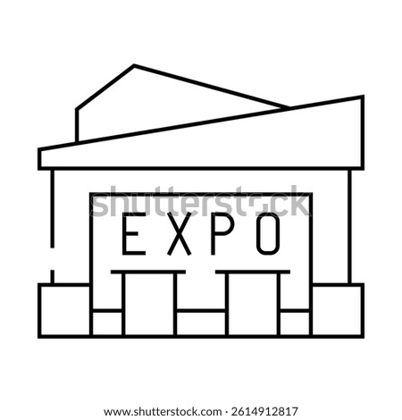 expo center line icon vector. expo center sign. isolated contour symbol black illustration