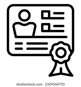 Expo diploma icon outline vector. Fair trade. Show hall