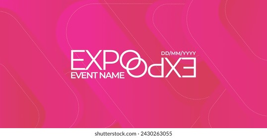 Banner del Evento Expo. Se puede utilizar para negocios, marketing y publicidad. diseño gráfico del logotipo de la cumbre anual, seminario o webinar hecho para la tecnología y los próximos eventos de negocios. Vector EPS 10