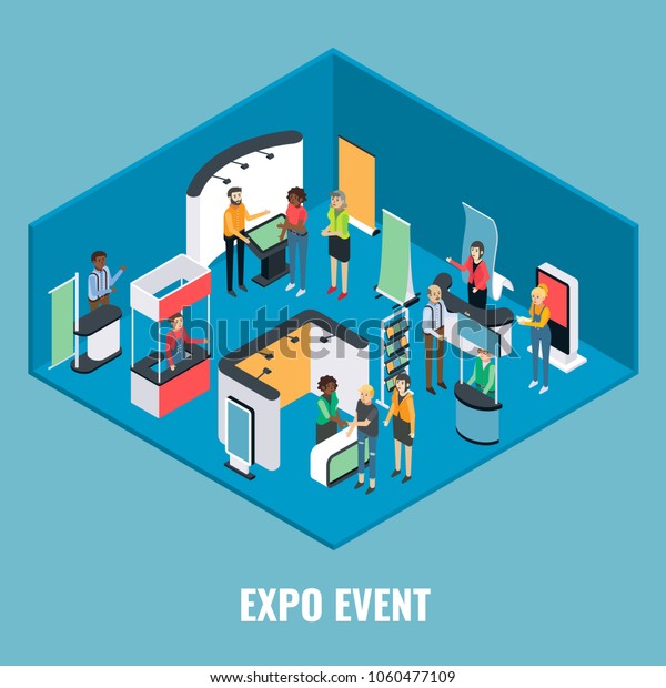 Expo Event Concept Vector Flat 3d Stock Vector (Royalty Free ...