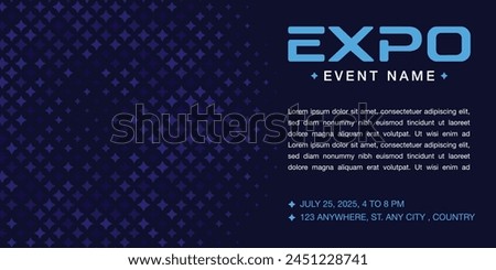 Expo event design concept ,  vector design of annual event summit and title made for EXPO Technology, Art and other theme 