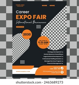 expo job fair flyer brochure leaflet business career expo event template