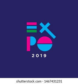 Ilustración vectorial del logotipo EXPO. 2019