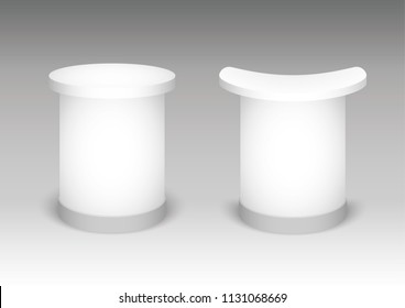 Expo stand on a white background. Mock Up Template For Your Design.
