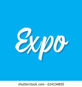 expo, text design. Vector calligraphy. Typography poster. Usable as background.