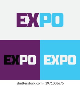 Expo Text Logo Lettering Concept Modern Stock Vector (Royalty Free ...