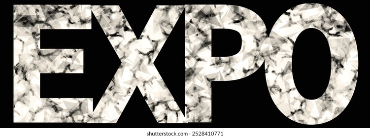 Expo Wave design black and white. Digital image with a psychedelic stripes. Argent base for website, print, basis for banners, wallpapers, business cards, brochure, banner. Line art 