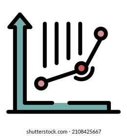 Exponent diagram icon. Outline exponent diagram vector icon color flat isolated