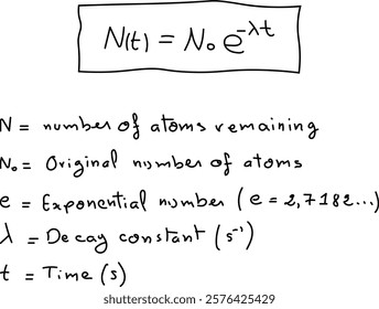 Exponential decay equation in nuclear physics.