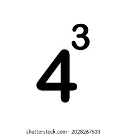 Exponentiation mathematical operation on white background